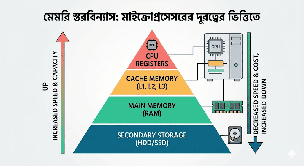 কম্পিউটারের মেমরি স্তরবিন্যাস - Satt Academy